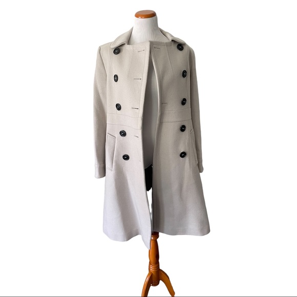 BURBERRY London Dove Grey Military Wool Coat Size 10 - Picture 9 of 14